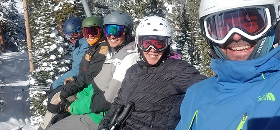 Alpine Landscape Service team on a ski trip.
